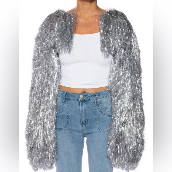 Callie Lives Azalea Wang Celebration Tinsel Town Silver Bolero XL - Picture 1 of 5